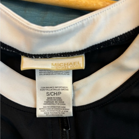 Michael Michael Kors Black Zip Front Tennis Style Dress White Stripes - Picture 7 of 10